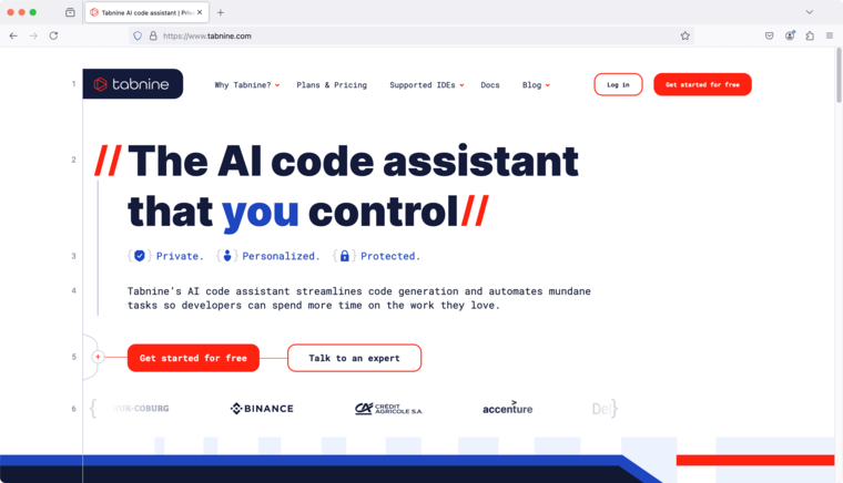 AI 代码生成工具Tabnine