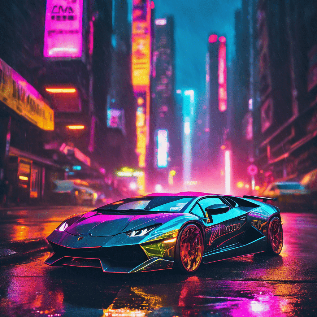 Stable Diffusion 模型 Prompt 提示词 赛博朋克概念汽车