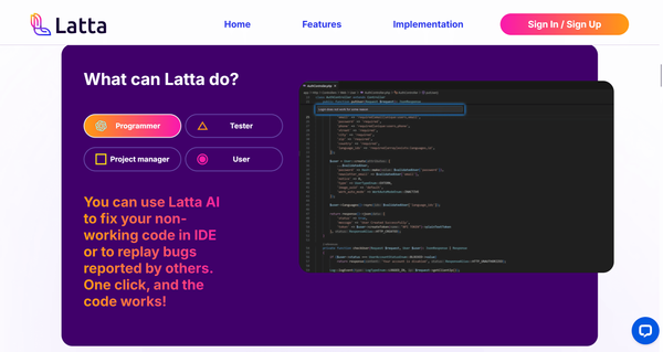 Latta AI 介绍:无需看代码的自动化 Bug 解决方案